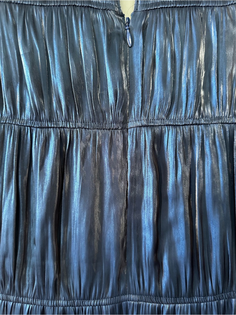 CINQ a SEPT Blue Romantic Nina Hi Lo Midi Tiered Ruched Eclipse Dress- Size 6 - Picture 11 of 12